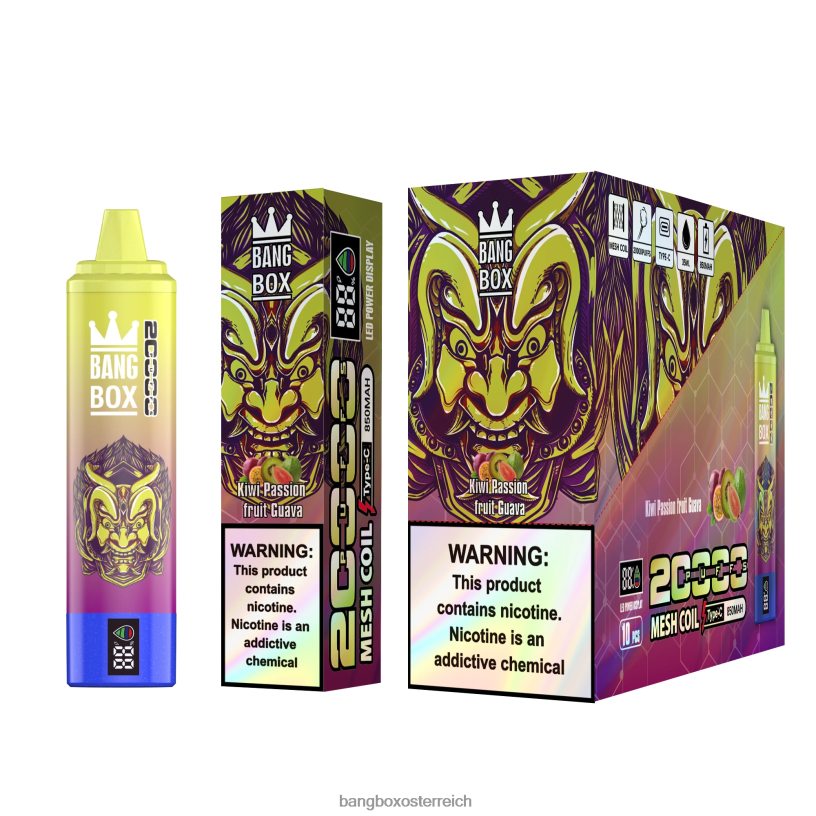 Bang Box Osterreich - Bang Box 20.000 Züge intelligenter Bildschirm Kiwi, Passionsfrucht, Guave