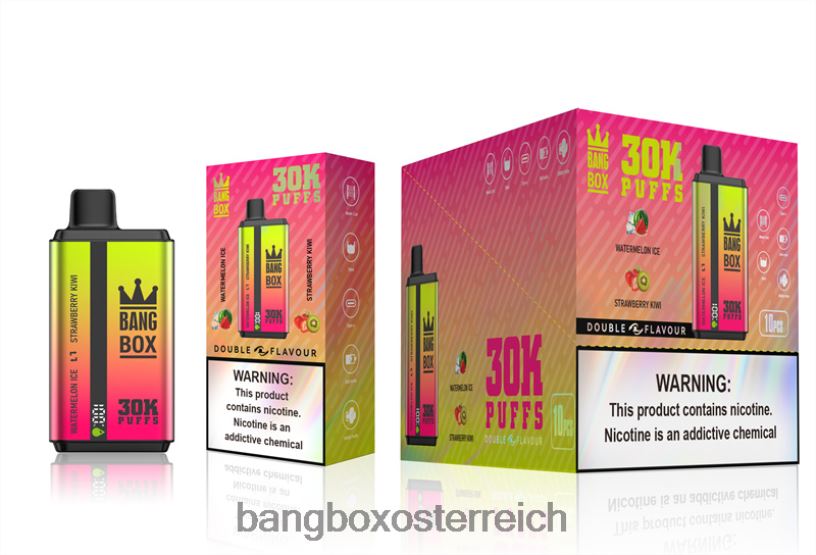 Bang Box Vape - Bang Box 30.000 Züge, zwei Geschmacksrichtungen Wassermeloneneis und Erdbeerkiwi