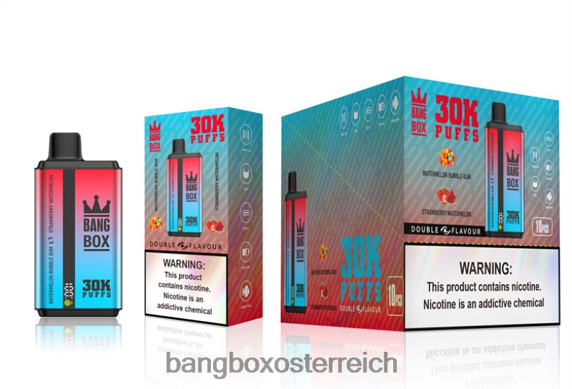 Bang Box Vape Kaufen - Bang Box 30.000 Züge, zwei Geschmacksrichtungen Wassermelonen-Kaugummi und Erdbeer-Wassermelone