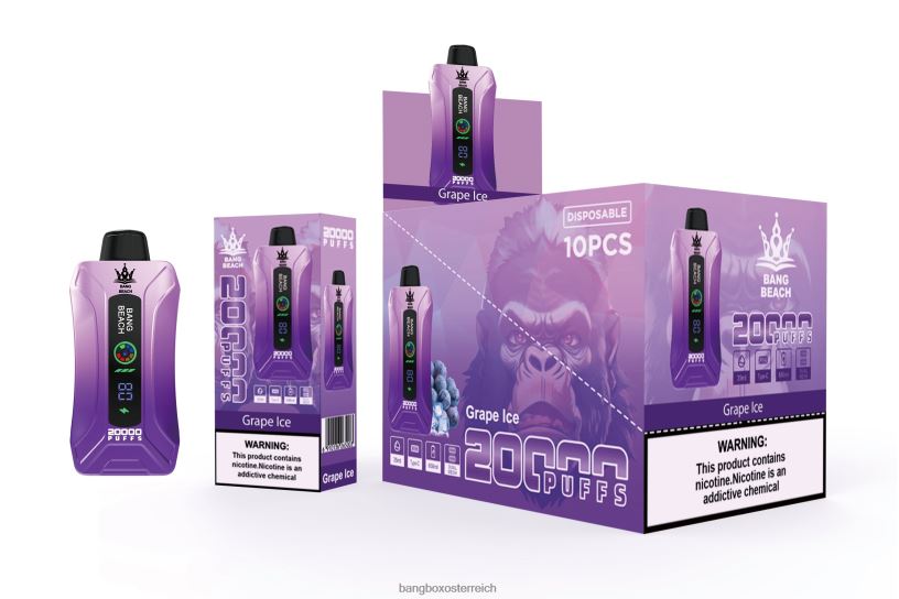 Bang Box Osterreich - Bang Beach 20000 Züge Smart Screen Vape Traubeneis