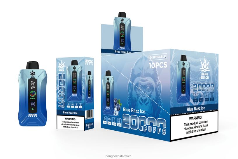 Bang Box Preis - Bang Beach 20000 Züge Smart Screen Vape blaues Razz-Eis